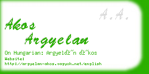 akos argyelan business card